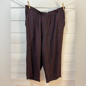 RENA ROWAN for SAVILLE STUDIO Black & Red Print Pants - Size 12 (Run Large)